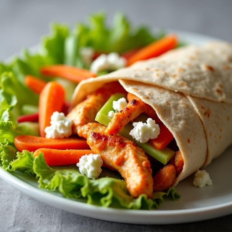 Spicy Buffalo Chicken Wrap with Crunchy Vegetables
