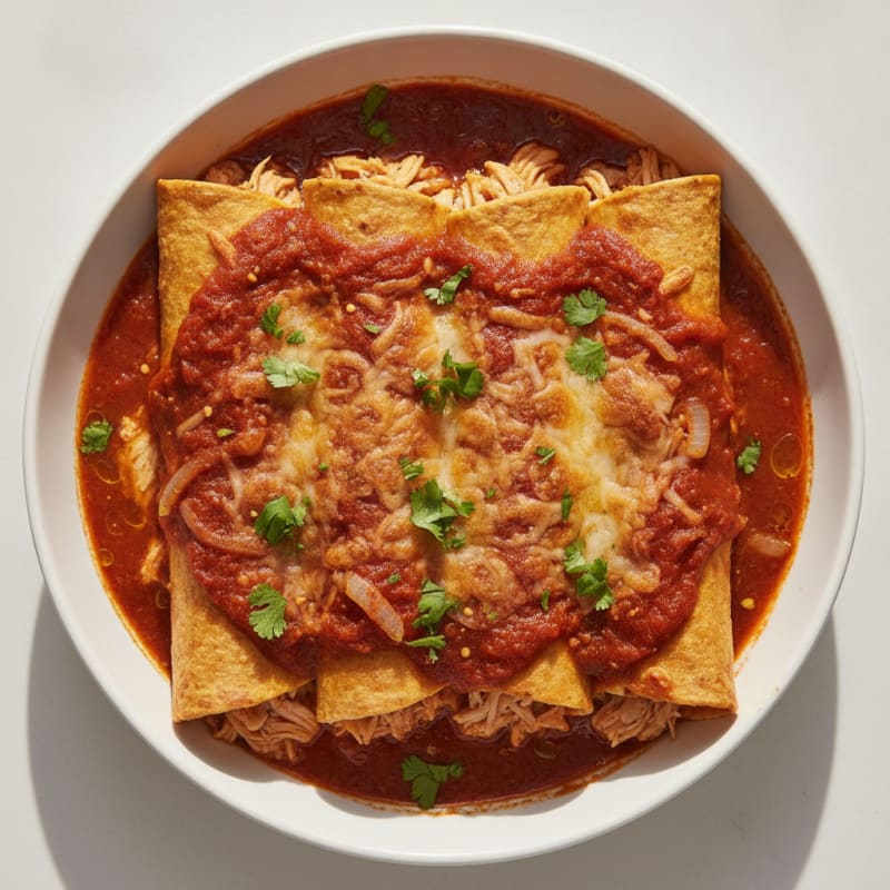 Chicken Enchiladas with Red Chili Sauce