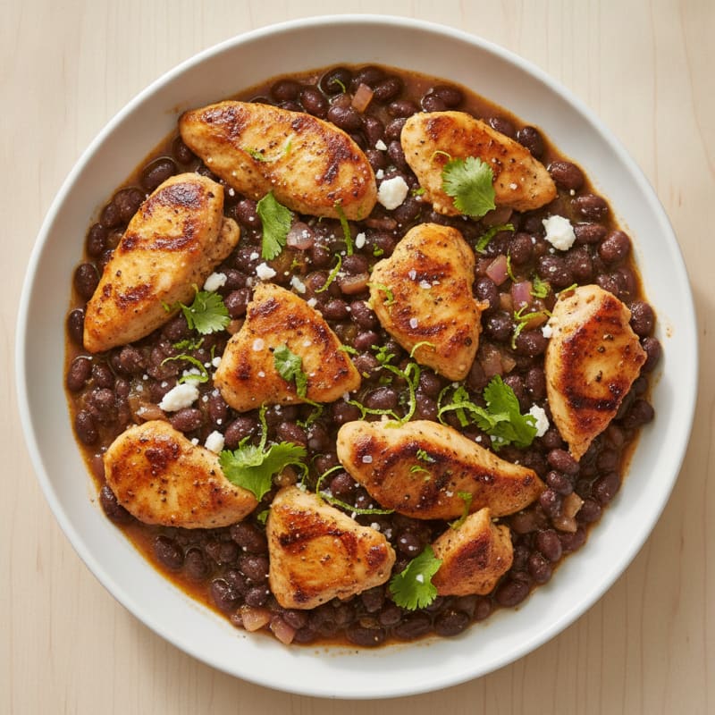 Quick Skillet Black Beans and Chicken