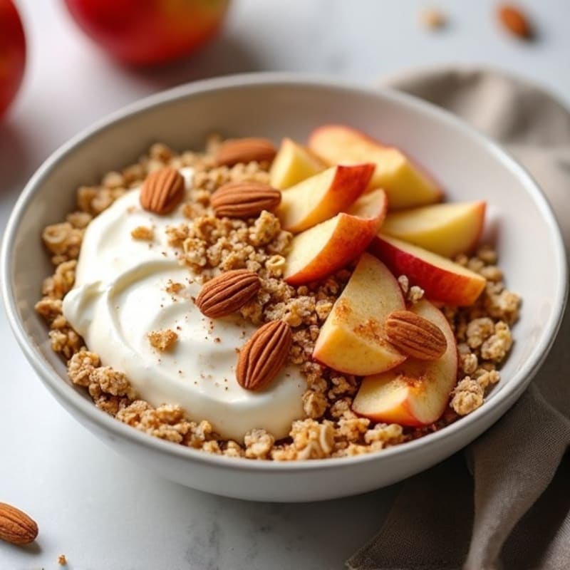 Warm Apple Cinnamon Protein Crumble Bowl
