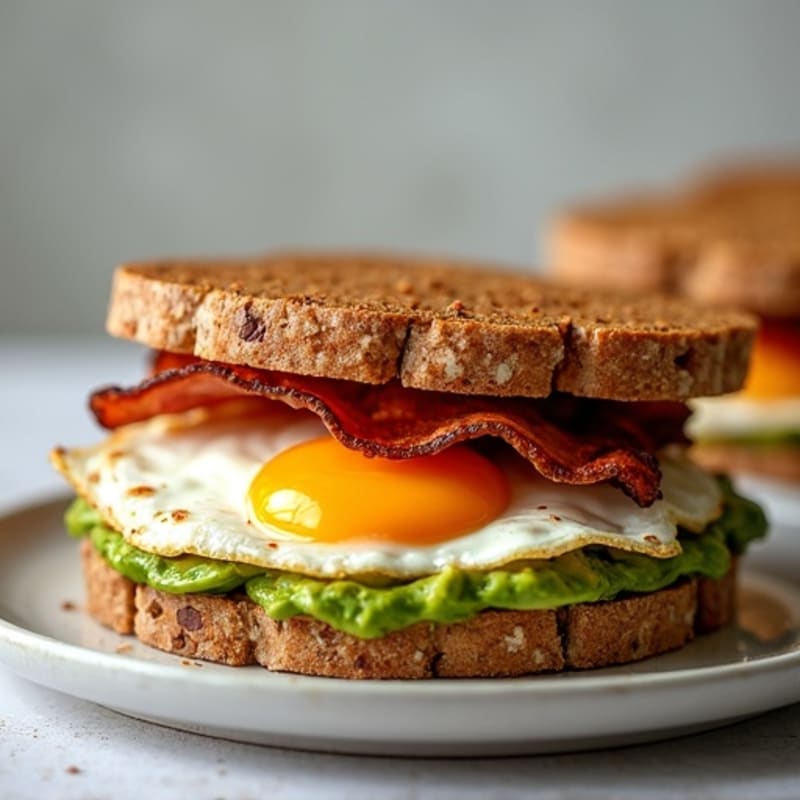 Fresh Avocado Crispy Bacon Whole Grain Sandwich