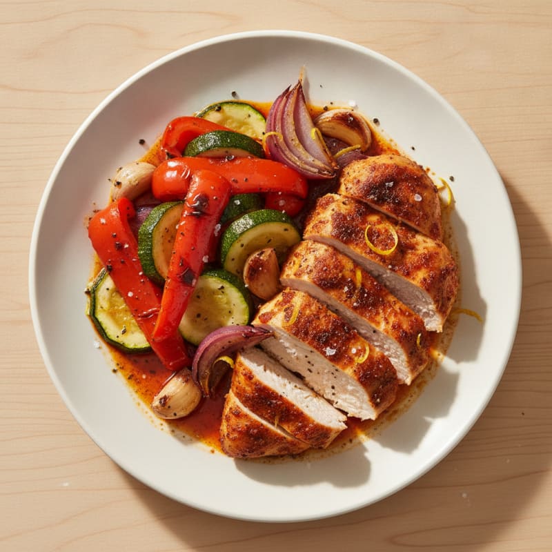Spicy Harissa Chicken with Roasted Vegetables