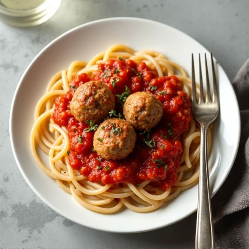 Hearty Lean Turkey Meatballs with Whole Wheat Spaghetti and Fresh Marinara