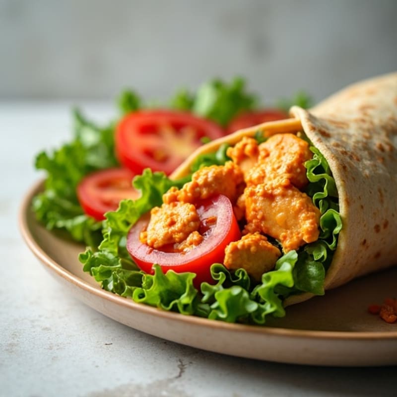 Buffalo Ranch Chicken Wrap with Crisp Greens