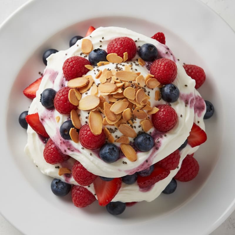 Greek Yogurt Protein Parfait with Mixed Berries