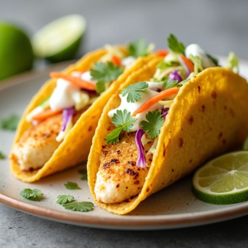 Crispy Baked Fish Tacos with Lime Slaw