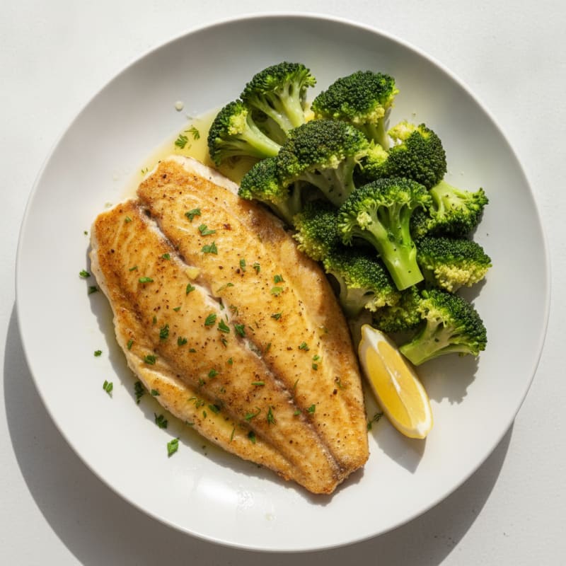 Seared Tilapia with Steamed Broccoli