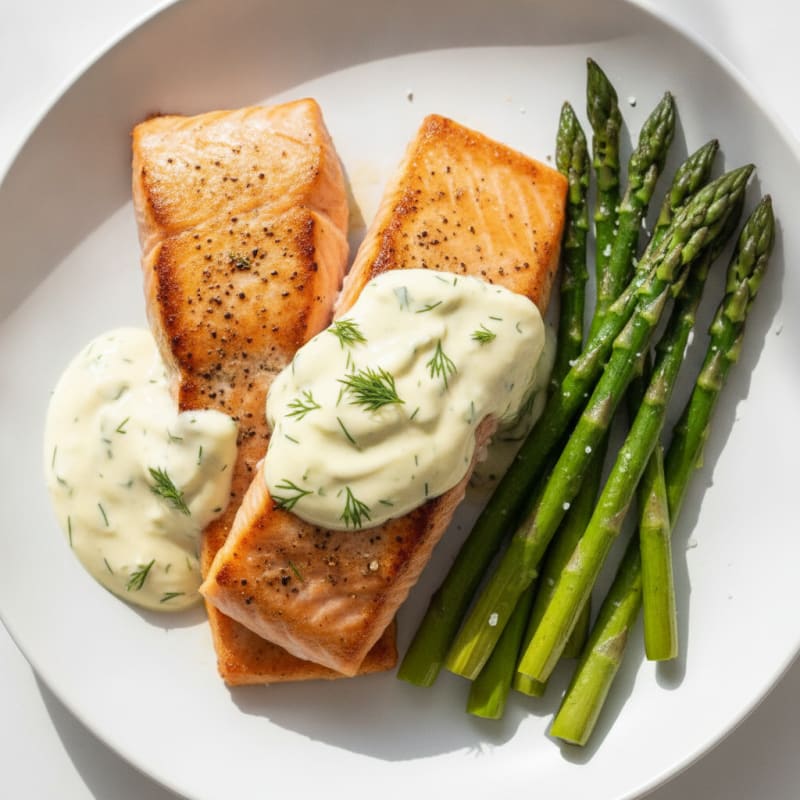 Pan-Seared Salmon with Lemon-Dill Sauce