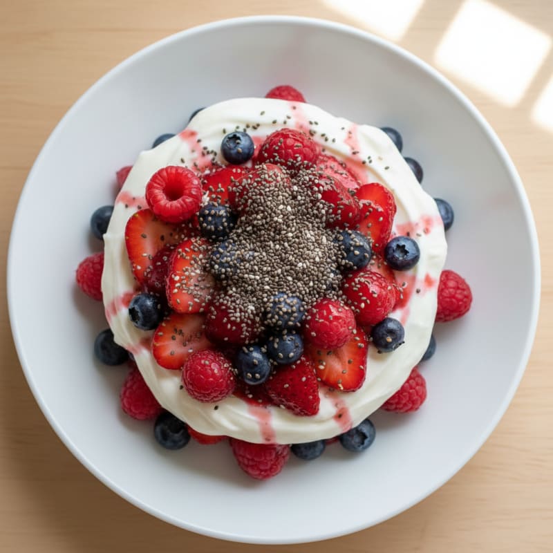 Vanilla Greek Yogurt Protein Parfait with Berries