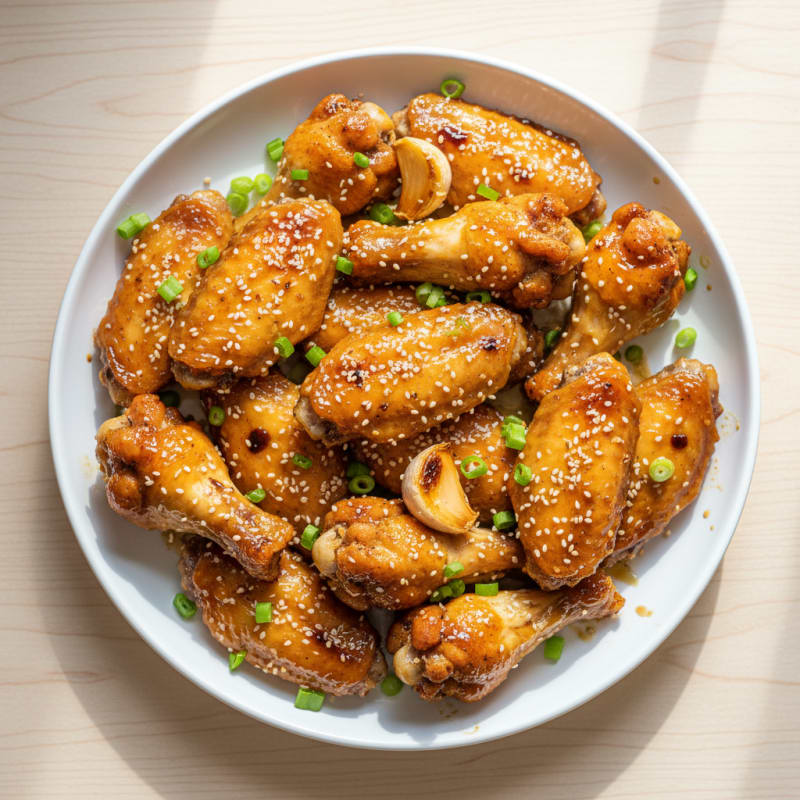 Honey-Garlic Chicken Wings with Sesame