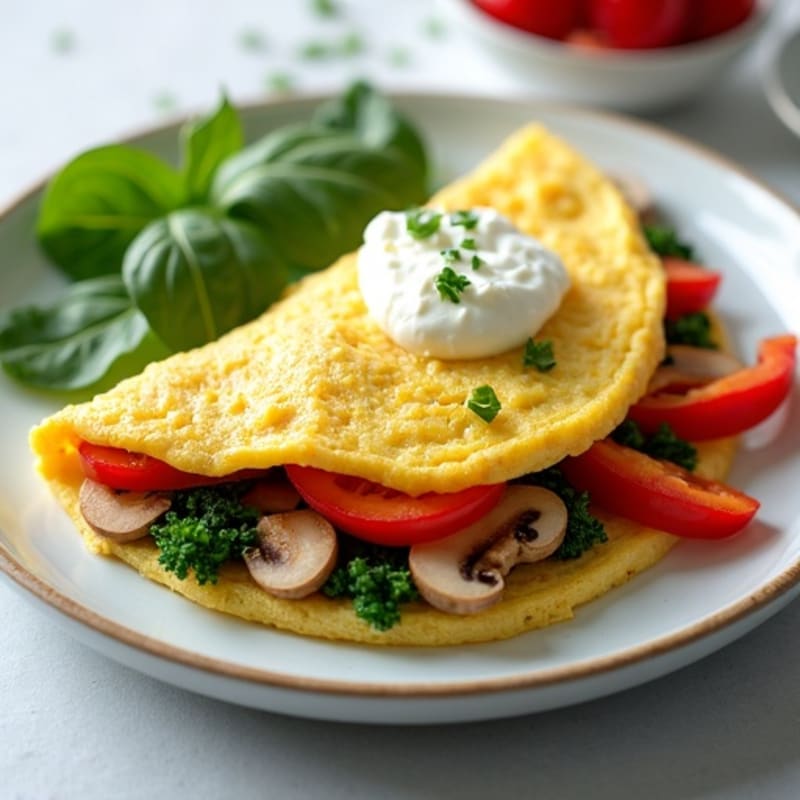 Egg White Vegetable Omelette with Cottage Cheese