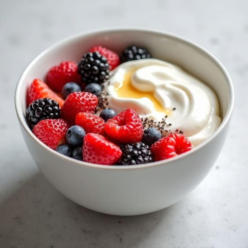 Creamy Greek Yogurt Bowl with Fresh Berries and Chia Seeds