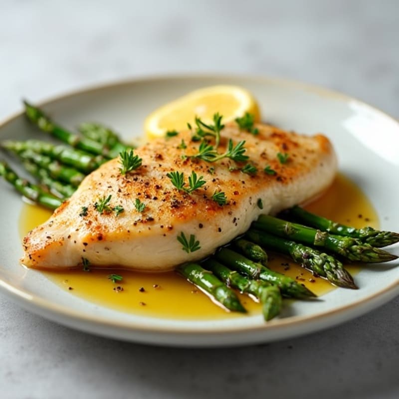 Lemon Herb Roasted Chicken with Asparagus