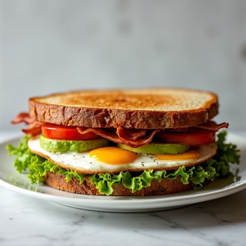 Fresh Avocado, Crispy Turkey Bacon, Lettuce, and Tomato Whole Grain Sandwich