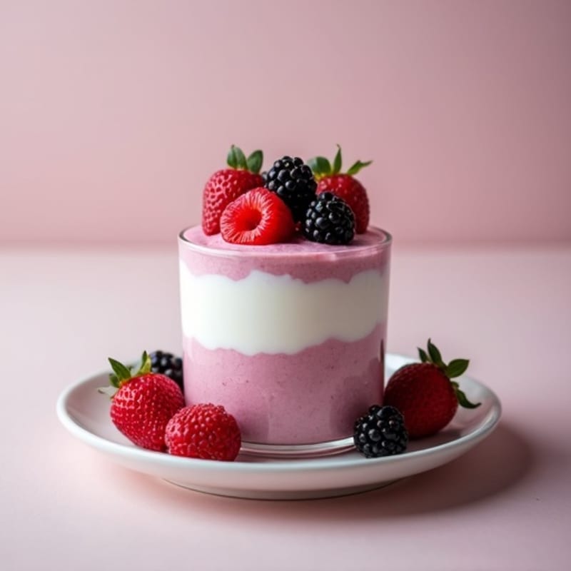 Silky Greek Yogurt Protein Mousse with Mixed Berries