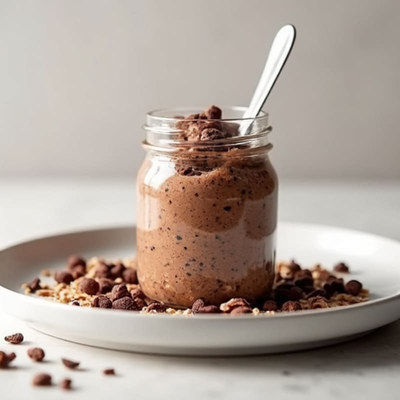 Chocolate-Protein Overnight Oats with Cacao Nibs