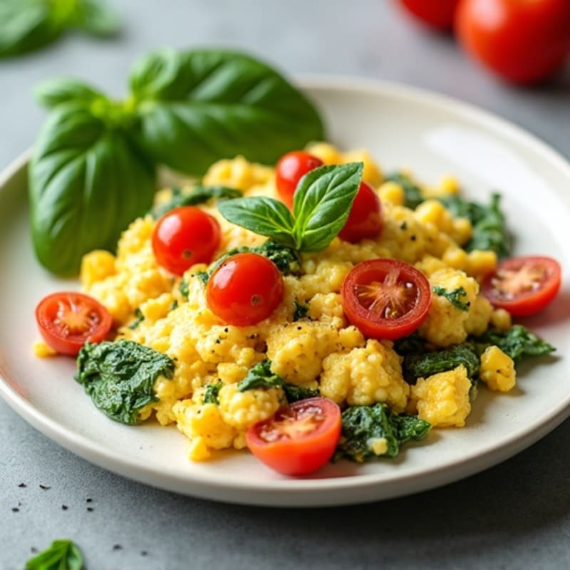 Creamy Egg and Cottage Cheese Scramble with Fresh Herbs