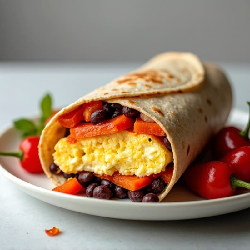 Protein-Packed Sweet Potato Black Bean Breakfast Burrito