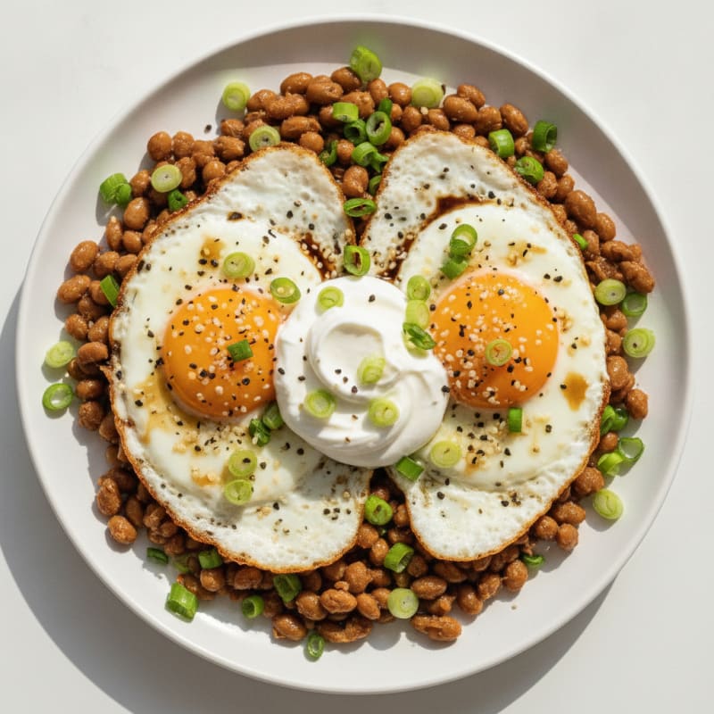 Natto Fried Eggs with Scallions