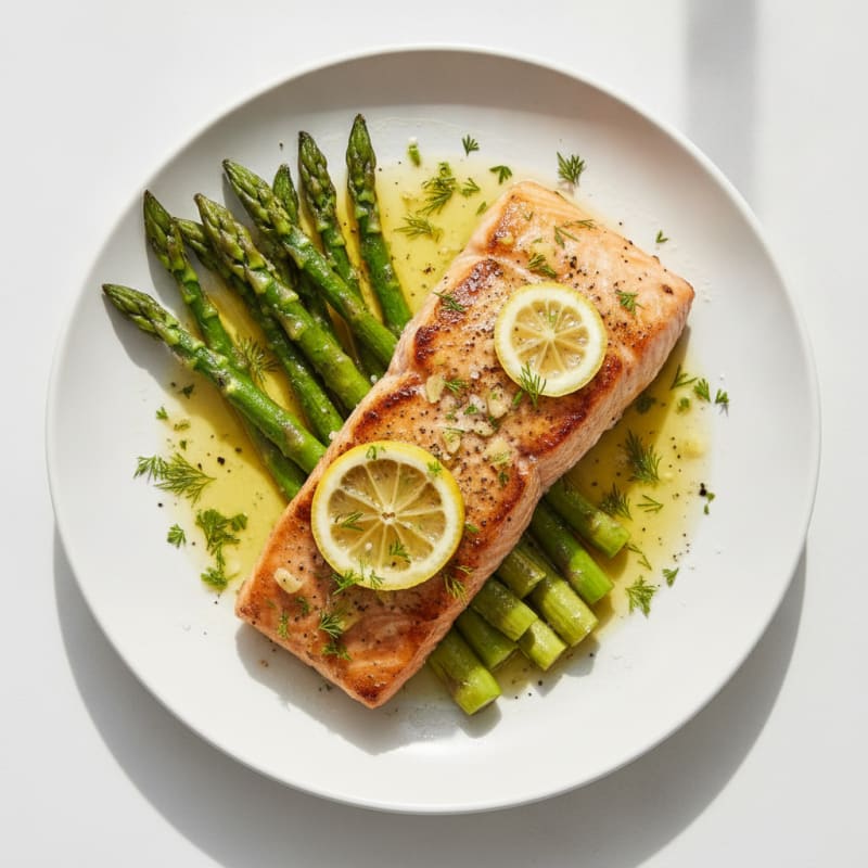 Lemon Herb Grilled Salmon with Asparagus