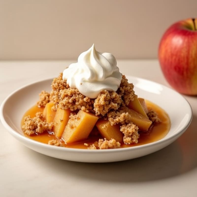 Warm Cinnamon Apple Crumble with Crunchy Oat Topping