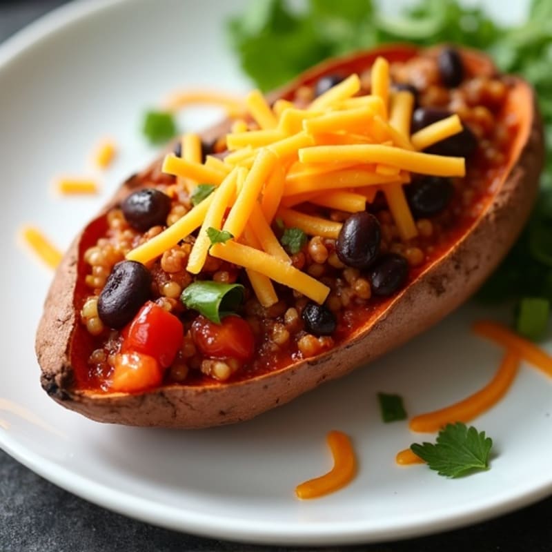 Loaded Turkey Chili Sweet Potato Skins