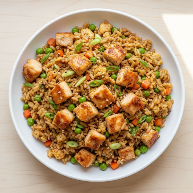 Crispy Sesame-Ginger Chicken Fried Rice