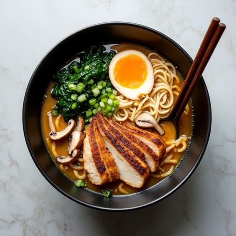 Protein-Packed Miso Ramen Bowl with Seared Chicken