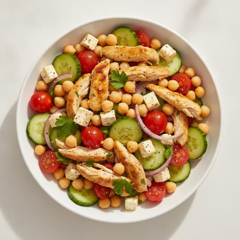 Mediterranean Chickpea Salad with Feta