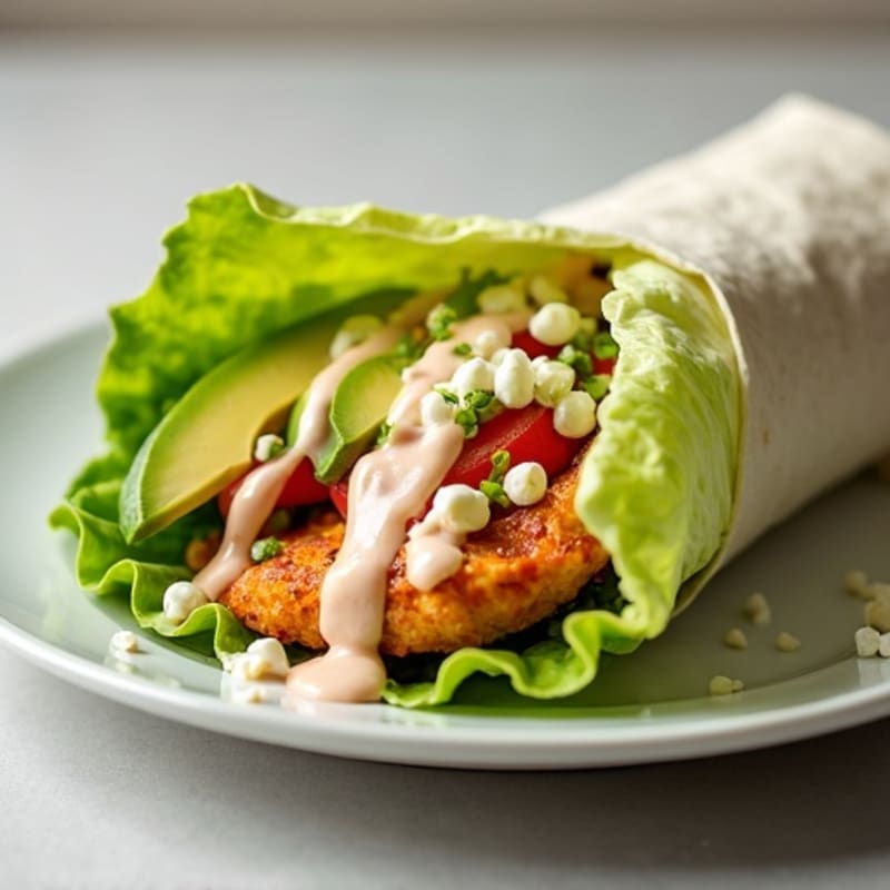 Spicy Buffalo Ranch Chicken Lettuce Wrap