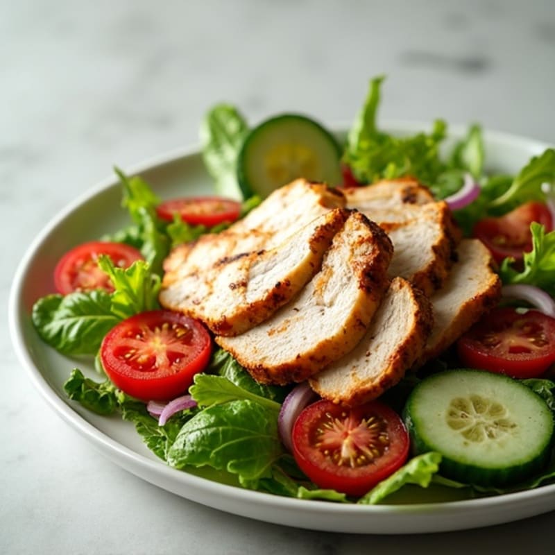 Grilled Turkey Breast Salad with Mixed Greens and Lemon Vinaigrette