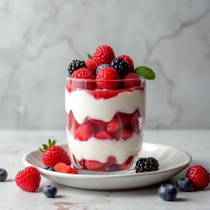Greek Yogurt Protein Parfait with Mixed Berries
