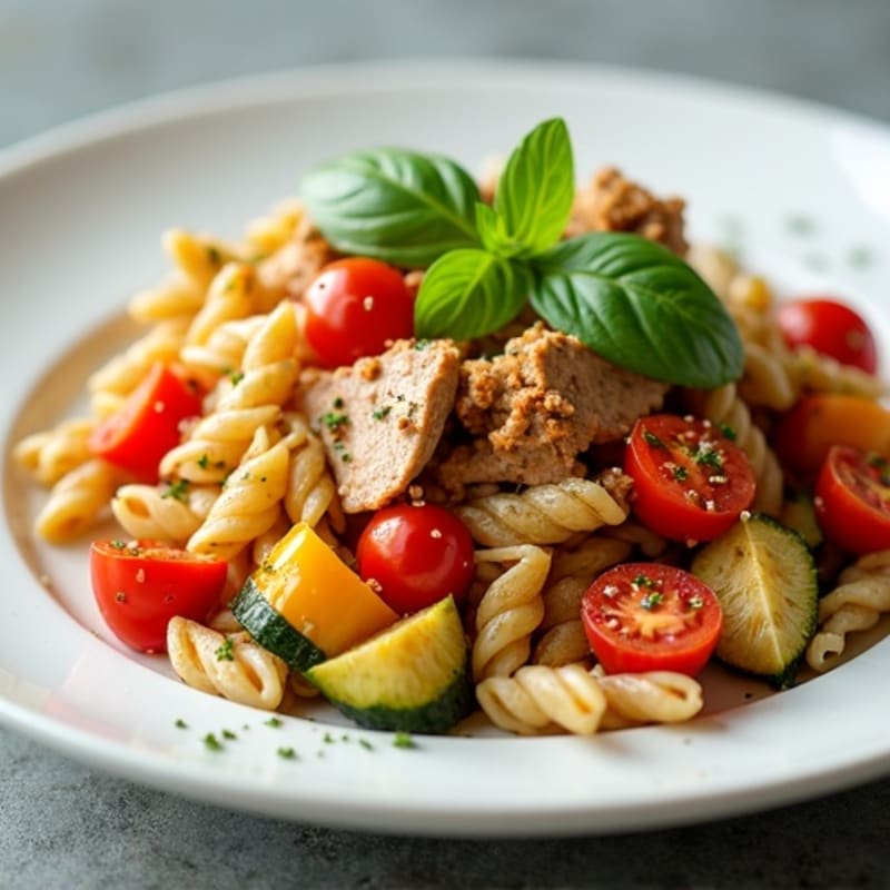 Hearty Lean Ground Turkey Pasta with Roasted Vegetables and Fresh Herbs