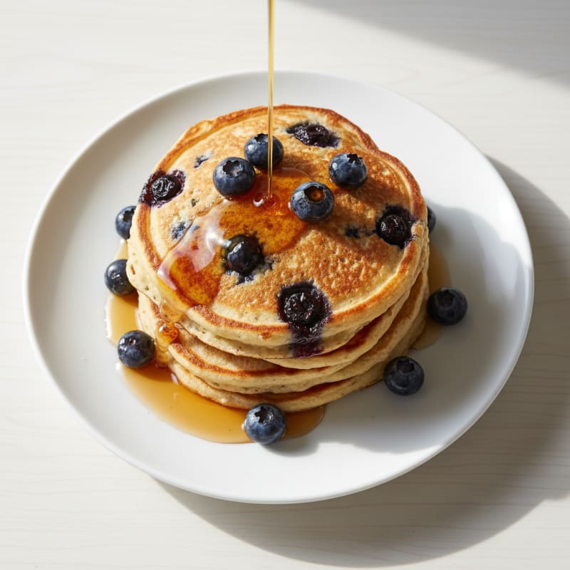High-Protein Blueberry Oat Pancakes