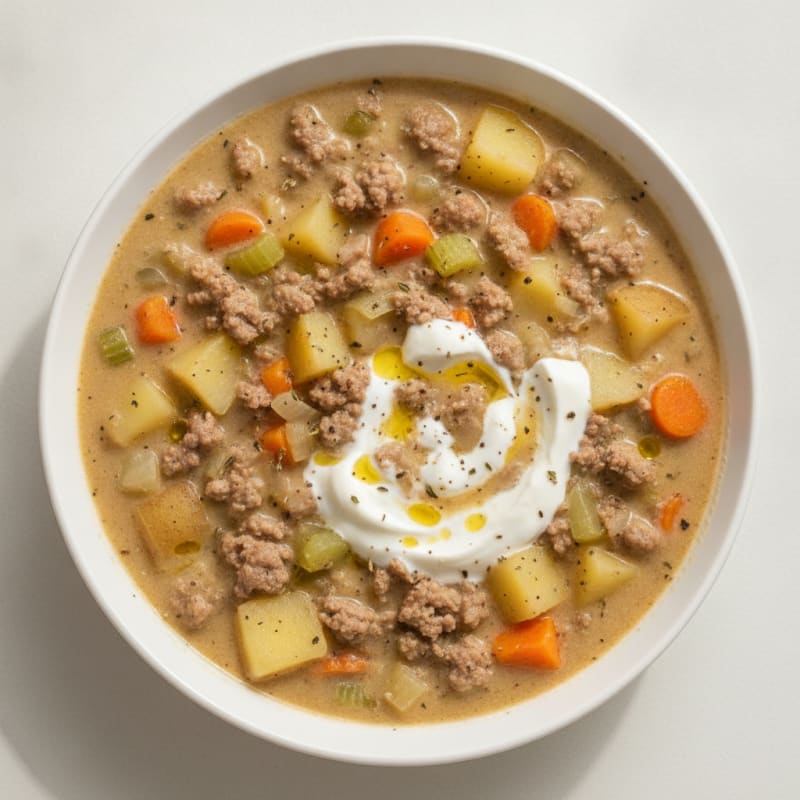 Hearty Hamburger Potato Soup