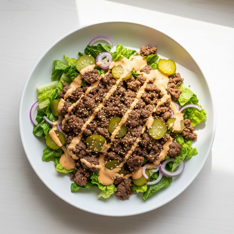 Ground Beef Big Mac Bowl