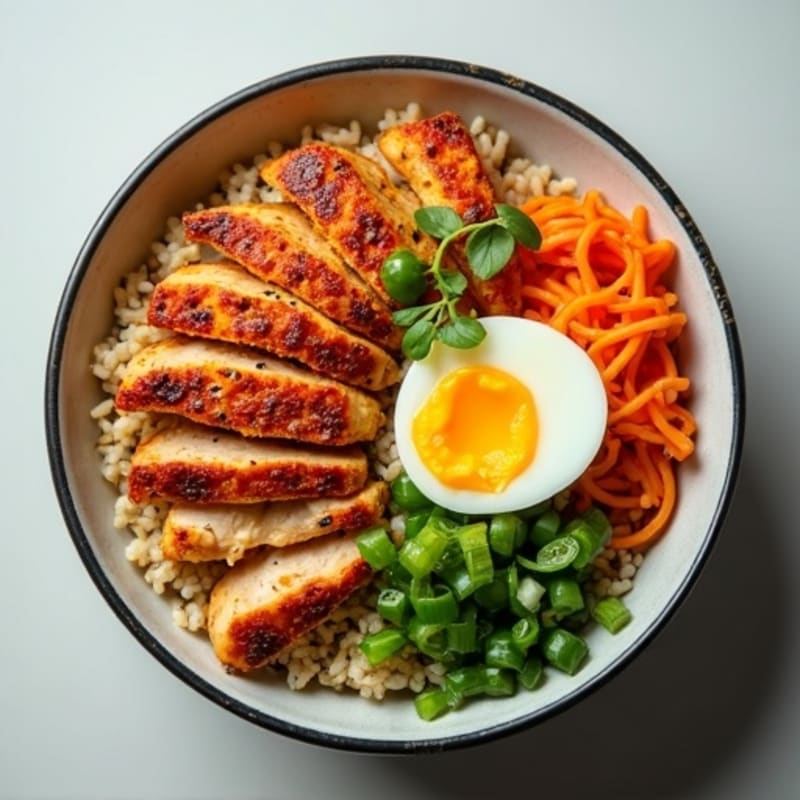 Crispy Kimchi Brown Rice with Lean Chicken