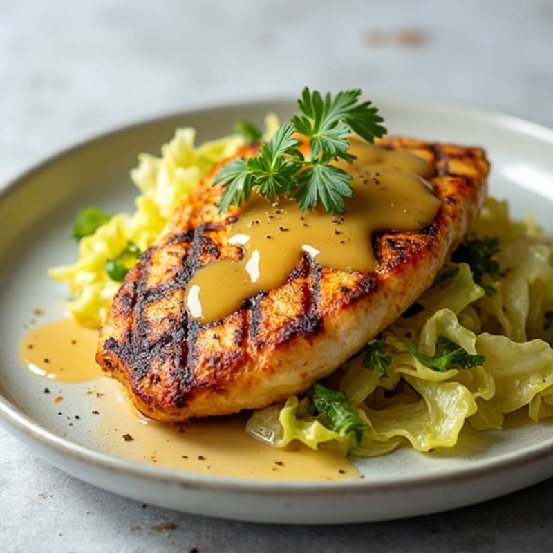 Crispy Roasted Cabbage with Lemon Garlic Dressing