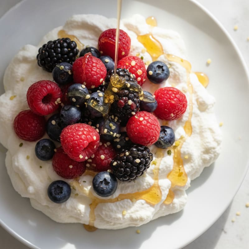 Greek Yogurt Protein Mousse with Mixed Berries
