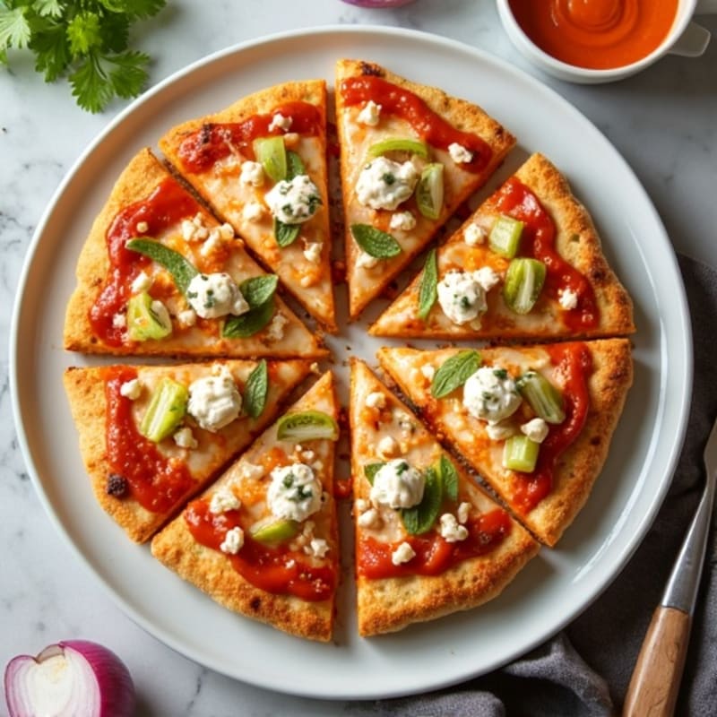 Sheet Pan Crispy Buffalo Chicken Pizza