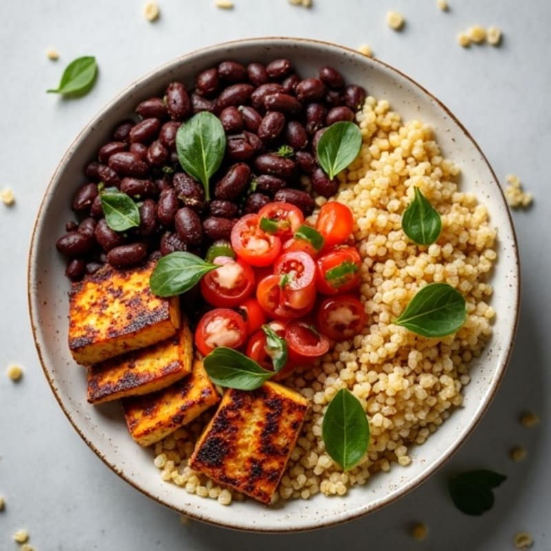 Spicy Black Bean Quinoa Bowl with Fresh Salsa