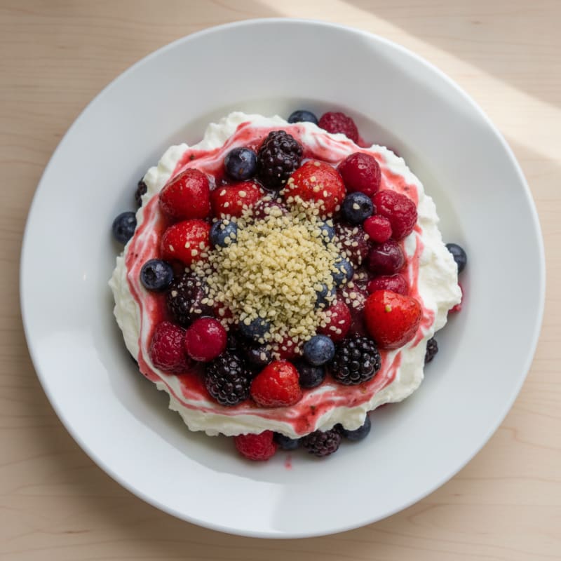 Greek Yogurt Protein Parfait with Mixed Berries