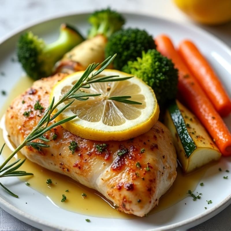 Lemon-Herb Roasted Chicken with Roasted Vegetables