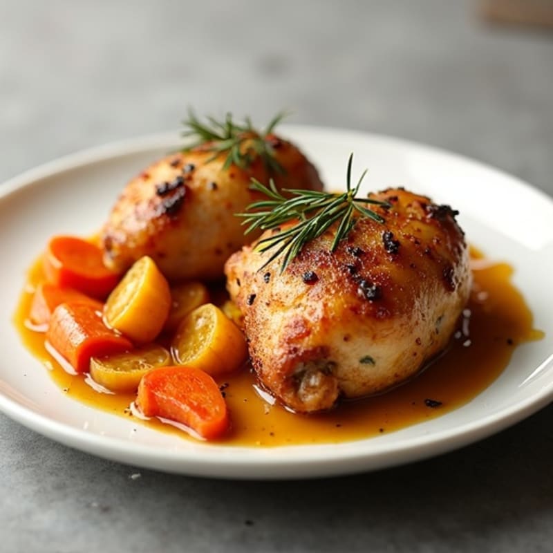 Crispy Herb-Roasted Chicken Thighs with Root Vegetables
