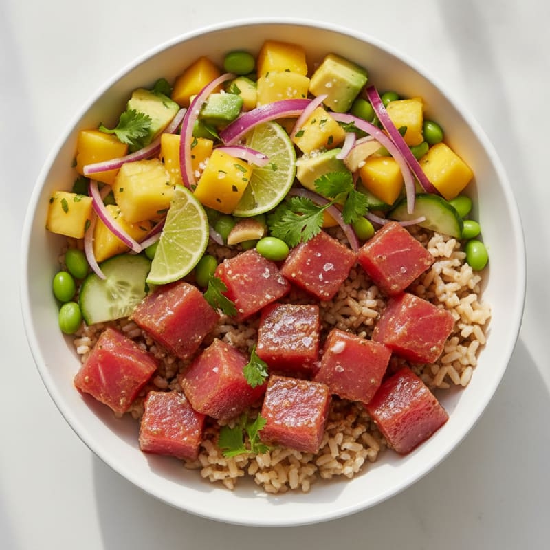 Ahi Tuna Poke Bowl with Tropical Salsa