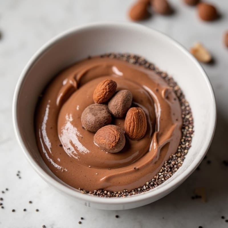 Silky Chocolate Protein Pudding with Almond Butter Swirl
