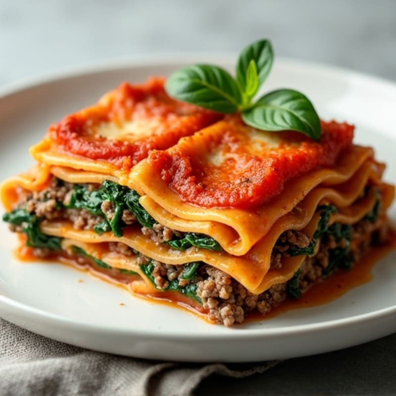 Healthy Lean Beef and Spinach Lasagna