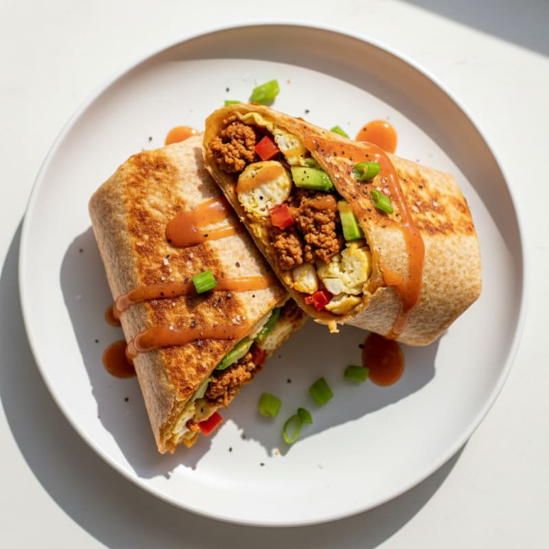 Crispy Chorizo and Egg Breakfast Burrito