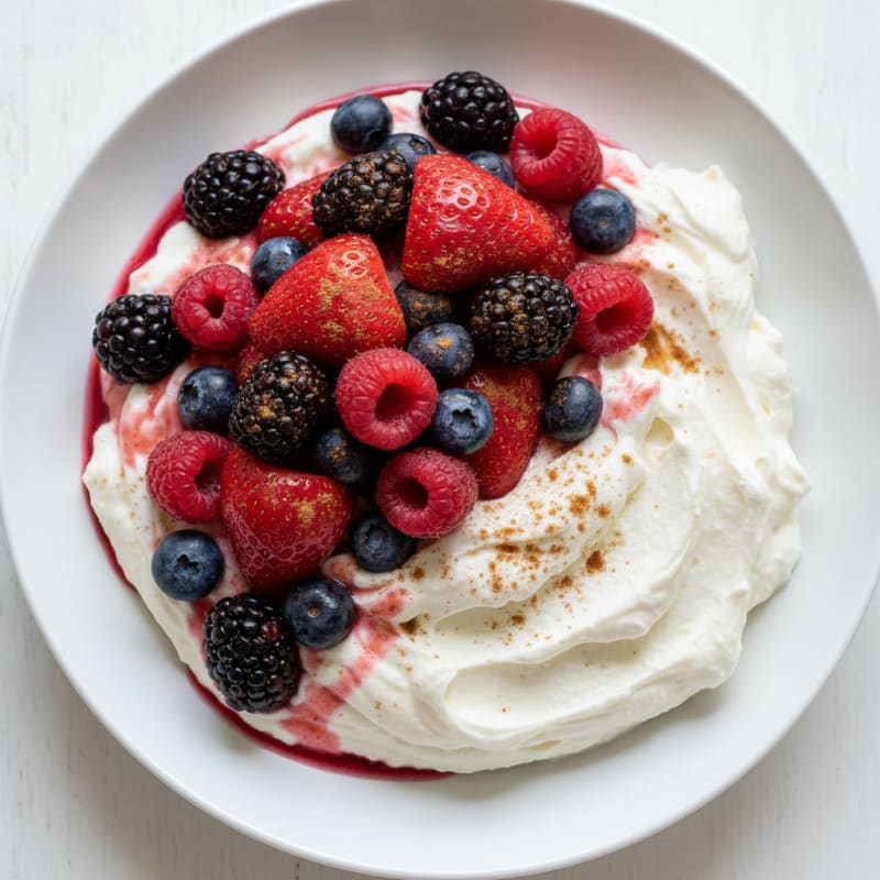Greek Yogurt Protein Mousse with Mixed Berries