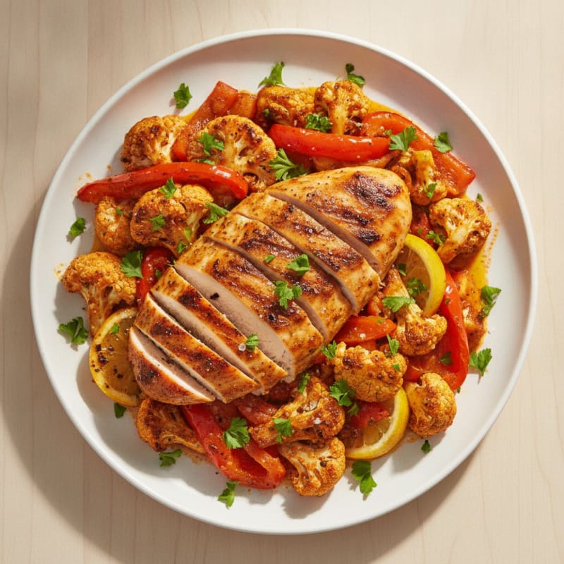 Spicy Harissa Chicken with Roasted Vegetables